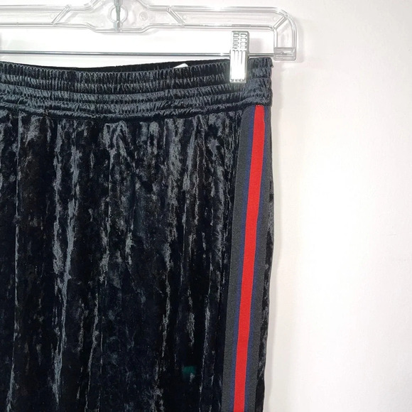 Zara Basic Black Striped Side High Rise Velvet Jogger Sweatpants Xsmall Women’s - Picture 4 of 10